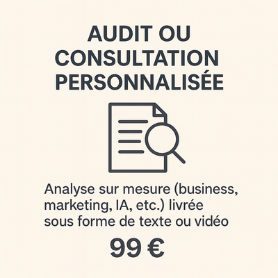 Personalized Audit or Consultation – €99