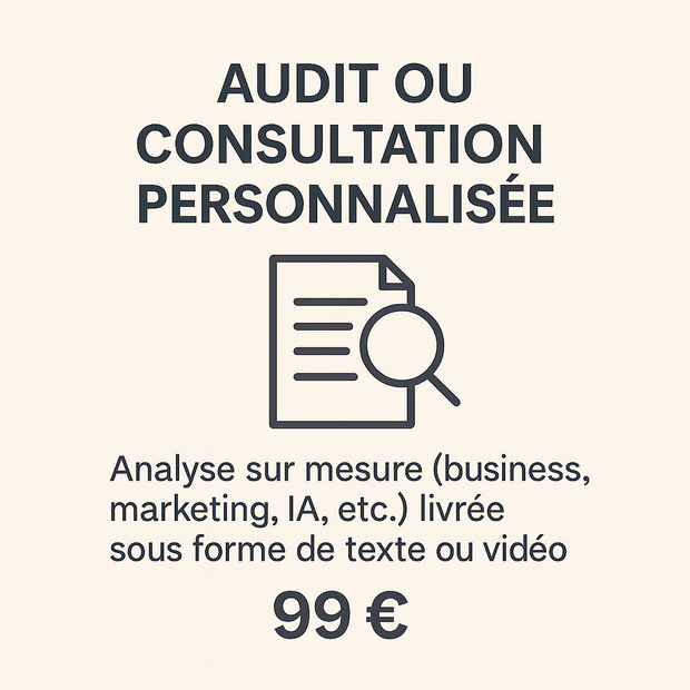 Personalized Audit or Consultation – €99
