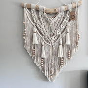 Macrame Wall Hanging with Tassels, macrame mural, aesthetic living room decor